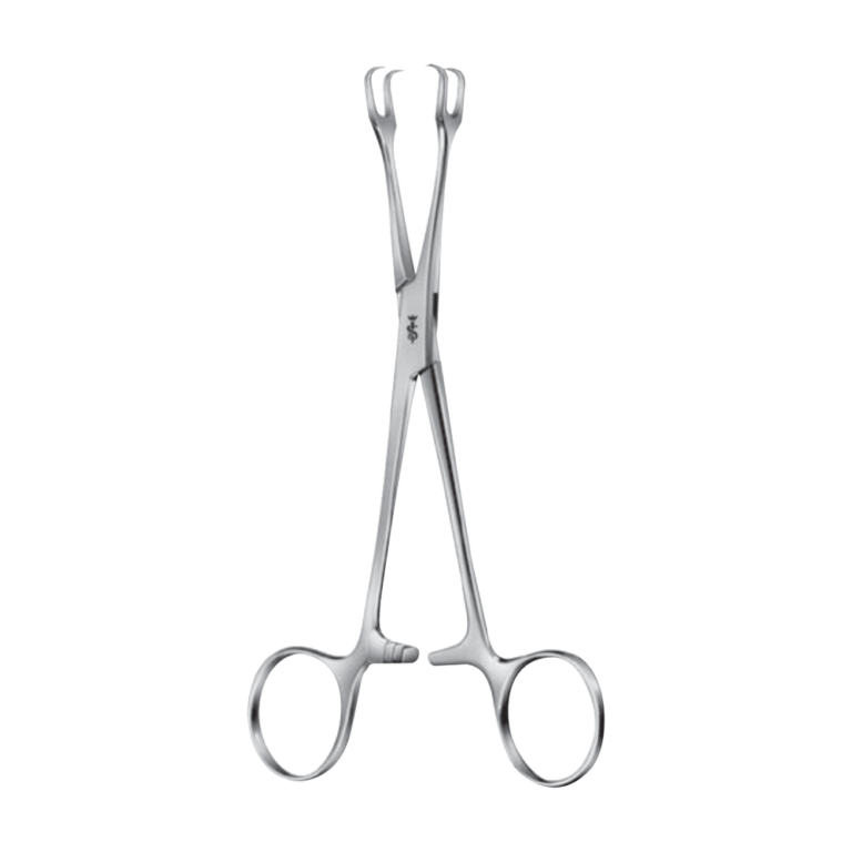 Lahey Tenaculum Forceps – Straight / 2 x 2 prongs / 155 mm · 9 mm · 8″