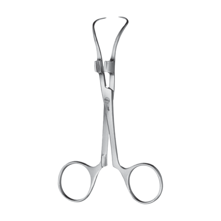 Robin Towel Clamp – Curved / 1 x 1 prong sharp / 135 mm · 4″ (BF439R)