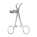 Towel Clamp – Curved / 1 x 1 prong sharp / 110 mm · 4″