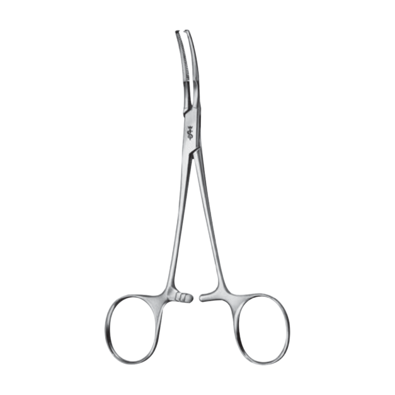 Mikulicz Peritoneum Forceps – Curved / 1 x 2 teeth / 140 mm · 2″