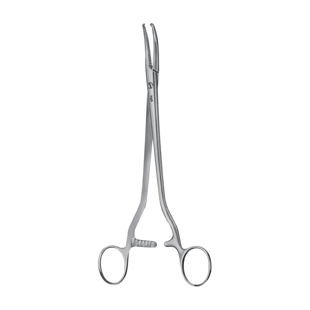 BJ506R Wertheim Hysterectomy Forceps – Curved / 1 x 2 teeth / 235 mm · 4″ (BJ506R)