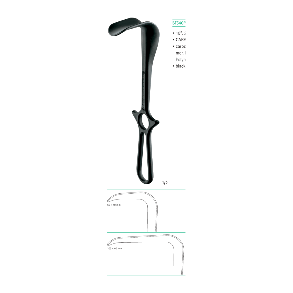 BT540P Carbotrac Retractor – 10″ (255.00 mm) / carbon fibre reinforc. polymer / black (Ref. BT540P)