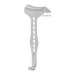 Collin Abdominal Self-Retaining Retractor – center blade · 63 x 74 mm · 220 mm · to be used with BV524R; to be used with BV366R + BV367R + BV556R + BV557R