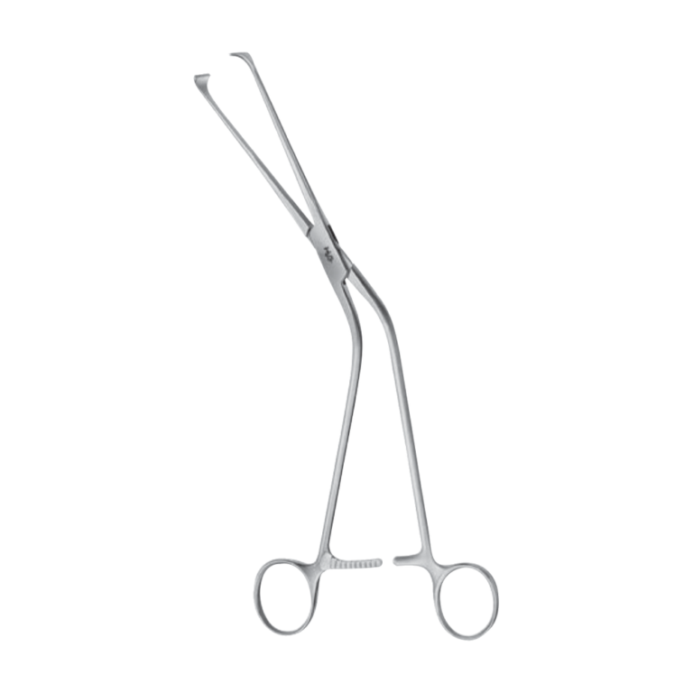 Millin Capsula Grasping Forceps – Angled / ATRAUMATA® toothing DE BAKEY / 245 mm · 8″