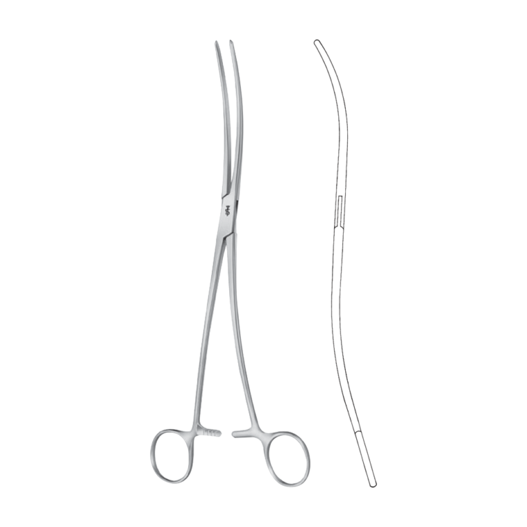 Bozemann Uterine Dressing Forceps – Curved / 250 mm · 4″