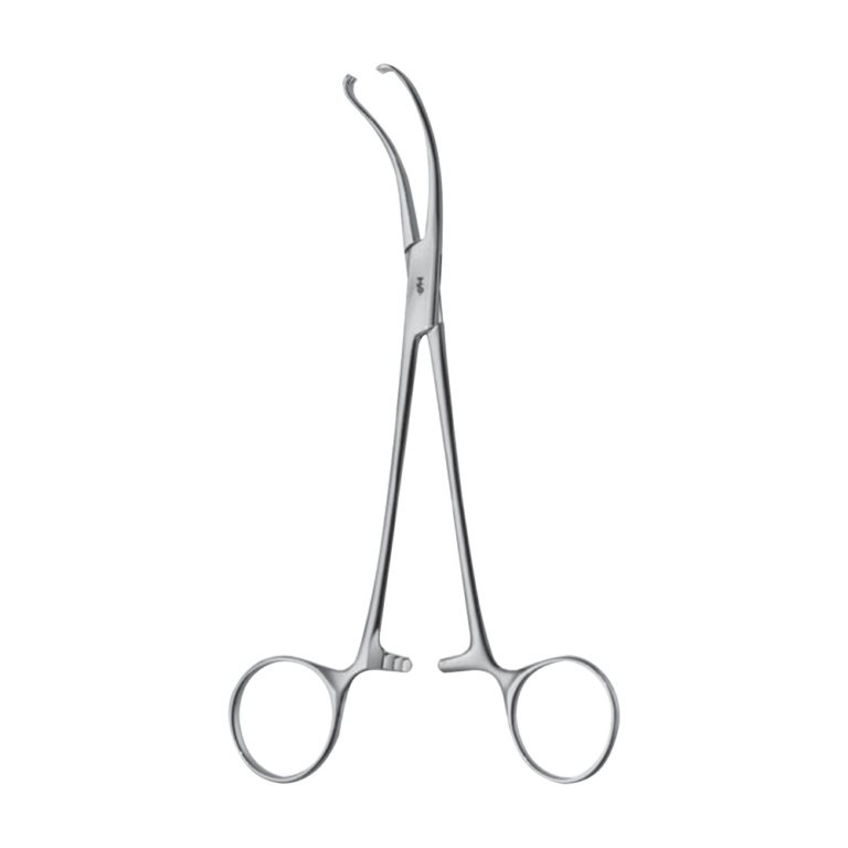 Teale Tenaculum Forceps – Curved / 3 x 4 teeth / 225 mm · 8″ (EO177R)