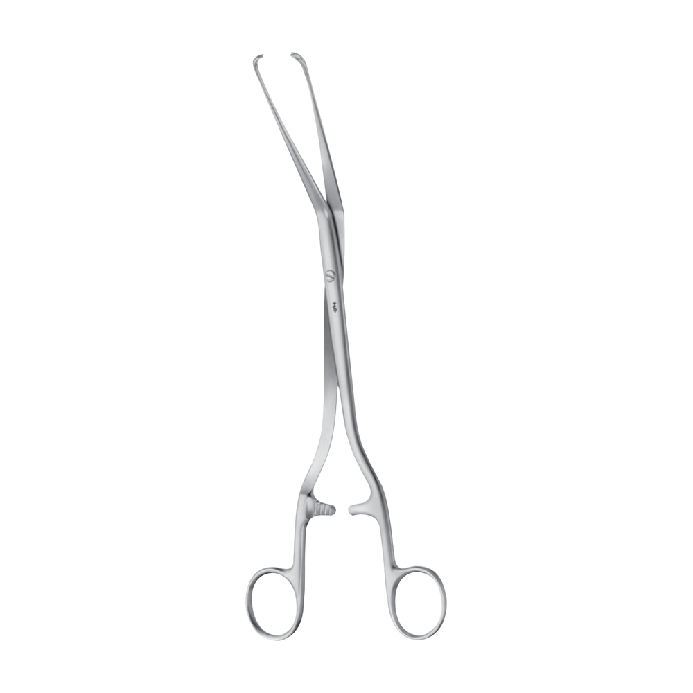 ET106R Herff Membrane Puncturing Forceps – Angled / 2 x 3 teeth / 255 mm · 10″ (ET106R)