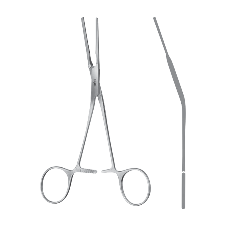 Cooley Atraumata Patent-Ductus Clamp – Angled / mm / 41 mm · 160 mm · 4″