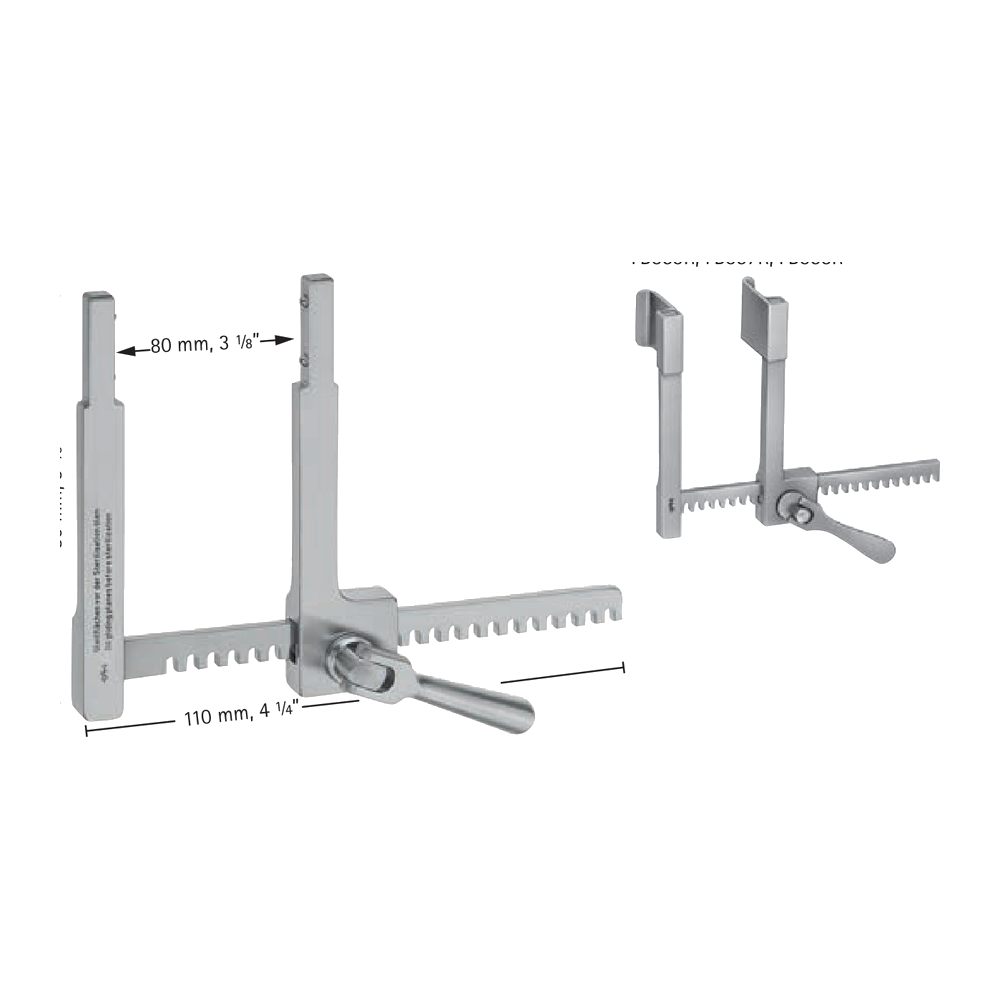FB853R Struck Sternum/Rib Retractor – frame only · 110 mm · 80 mm · to be used with FB854R-FB858R