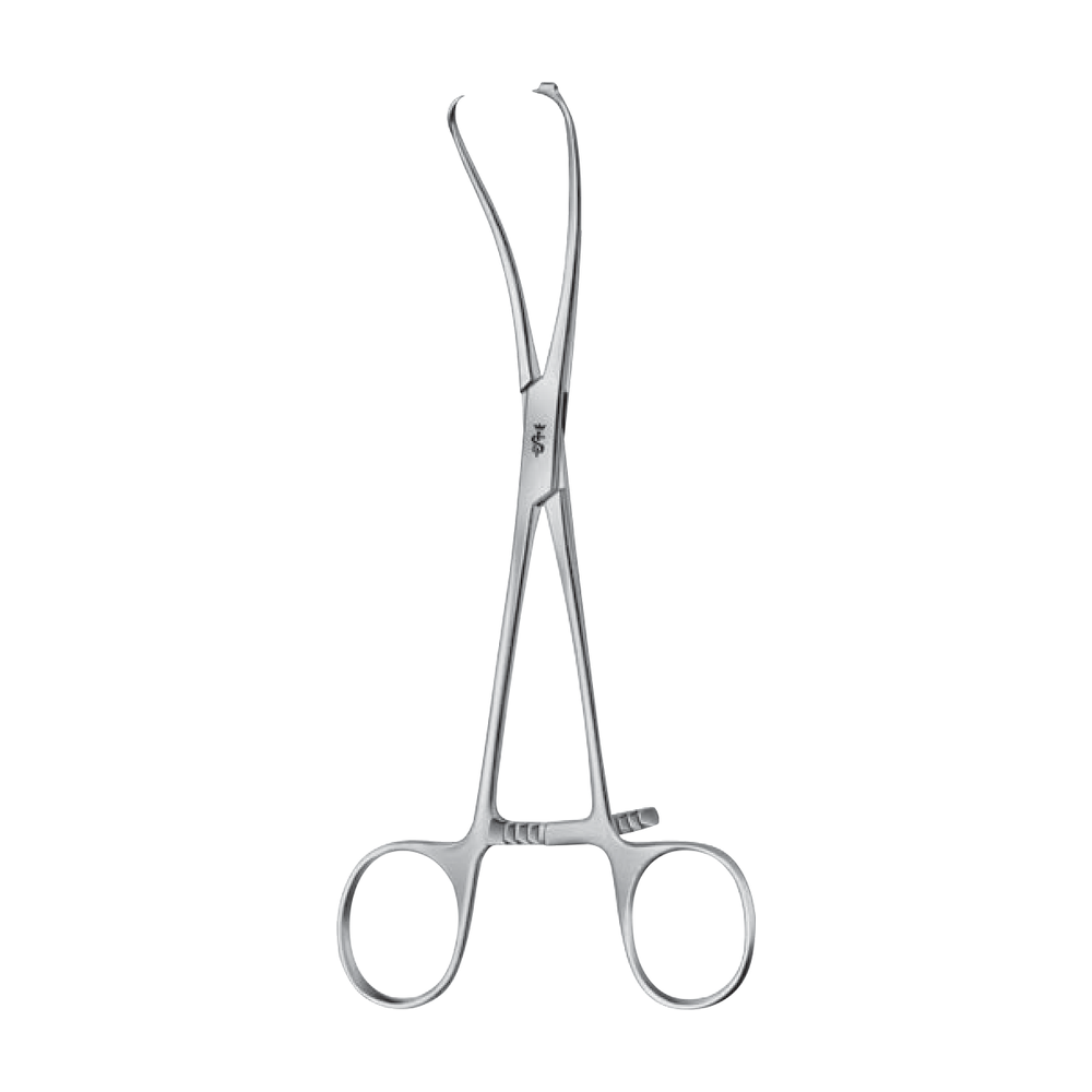 FO106R Meyer Reposition Forceps – Curved / sharp / 170 mm · 4″