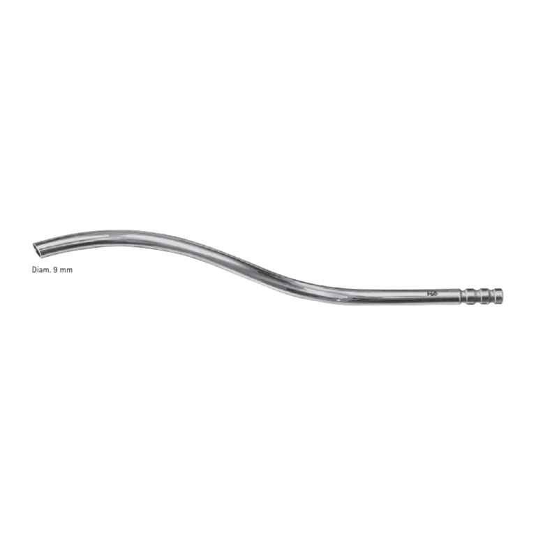 Suction Cannula, Double Curved, 230 mm