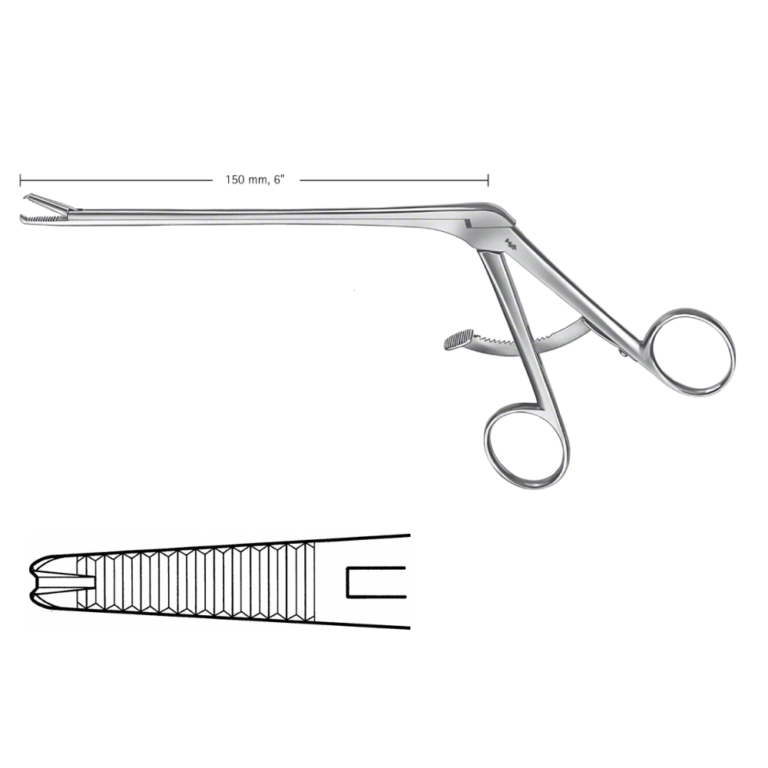 KRAEMER Grasping Forceps, straight, work. length: 150 mm, jaw width: 3 mm, 1 x 2 teeth, straight