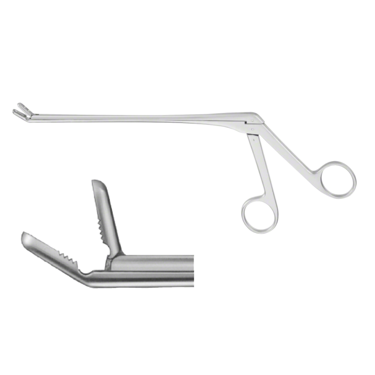 CASPAR Rongeur, angled upwards, 150 °, 185 mm (7 1/4"), serrated, blade length: 14 mm, jaw width: 5 mm