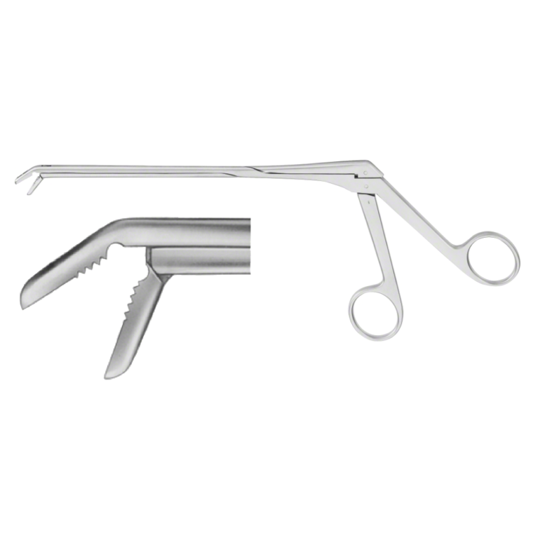 CASPAR Rongeur, angled downwards, 150 °, 185 mm (7 1/4"), serrated, blade length: 14 mm, jaw width: 4 mm