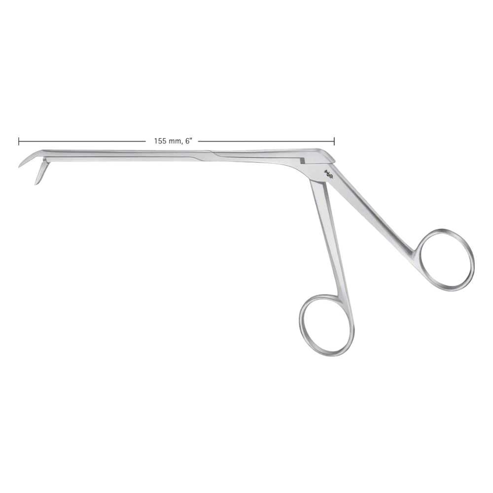 CASPAR Rongeur, angled downwards, 150 °, 155 mm (6 1/8"), smooth, blade length: 13.50 mm, jaw width: 2 mm