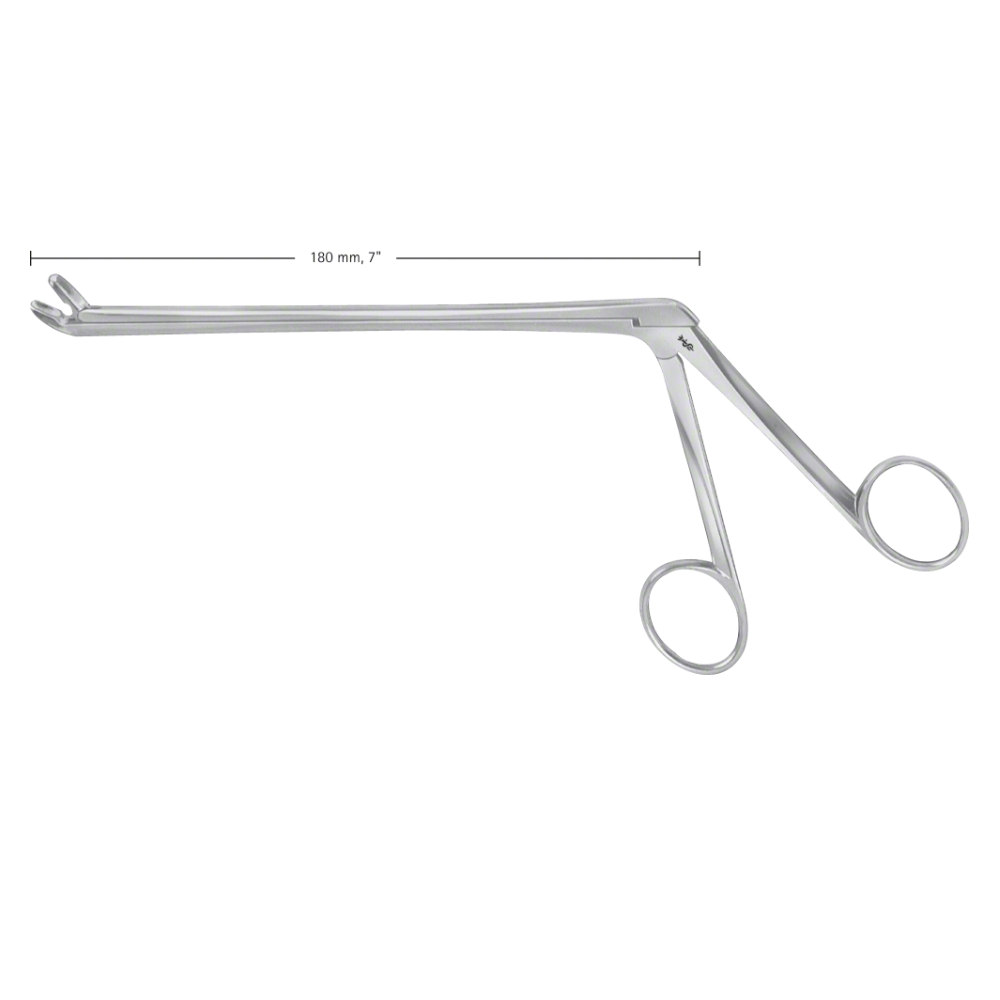 LOVE-GRUENWALD Rongeur, angled upwards, 150 °, 180 mm (7"), smooth, blade length: 10 mm, jaw width: 3 mm