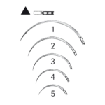 Surgical Needle (Eye Needle), triangular body, curved, 12 mm (3/8″), Ø 0.60 mm