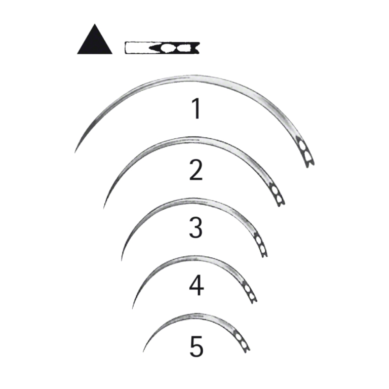 Surgical Needle (Eye Needle), triangular body, curved, 12 mm (3/8″), Ø 0.60 mm