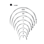 Surgical Needle, round body, curved, 20 mm (3/4″), Ø 0.60 mm