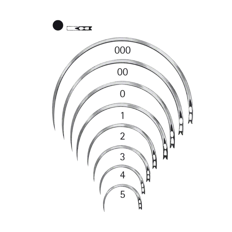 Surgical Needle, round body, curved, 20 mm (3/4″), Ø 0.60 mm