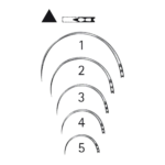 Surgical Needle (Eye Needle), triangular body, curved, 12 mm (3/8″), Ø 0.60 mm