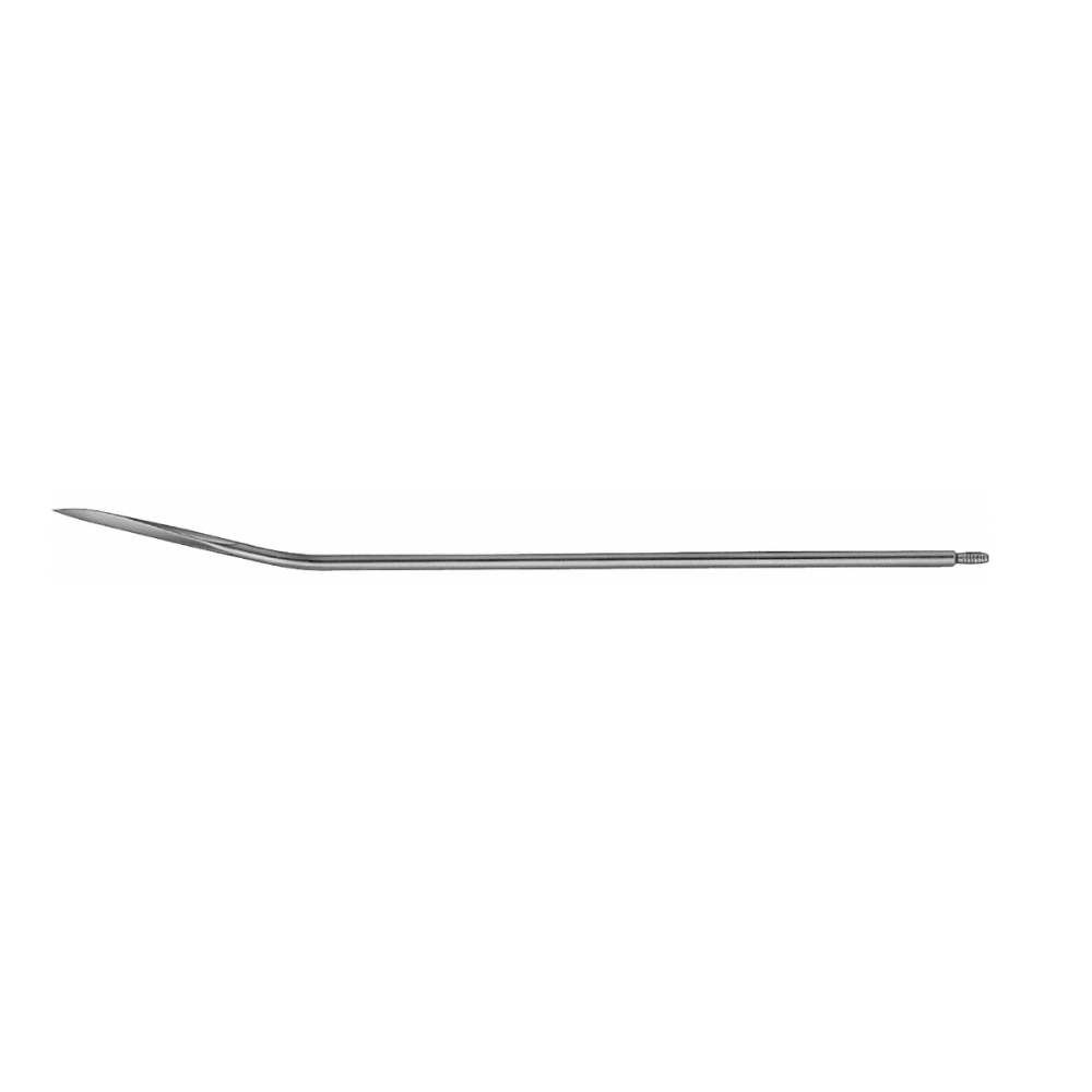Redon Spike (Guiding Needle), slightly curved, 190 mm (7 1/2″), Ø Charr. 12, knife tip, threaded