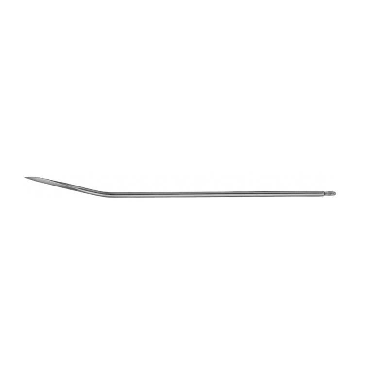 Redon Spike (Guiding Needle), slightly curved, 190 mm (7 1/2″), Ø Charr. 14, knife tip, threaded
