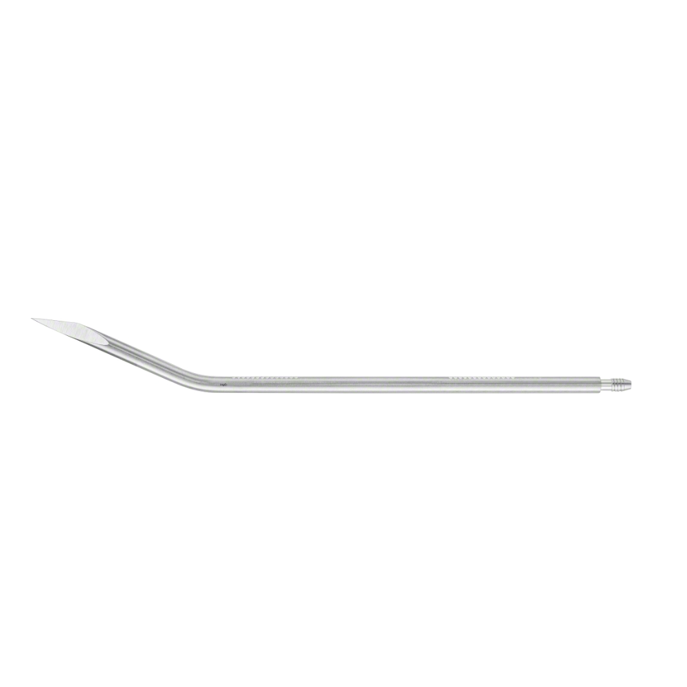 Redon Spike (Guiding Needle), slightly curved, 190 mm (7 1/2″), Ø Charr. 18, knife tip, threaded