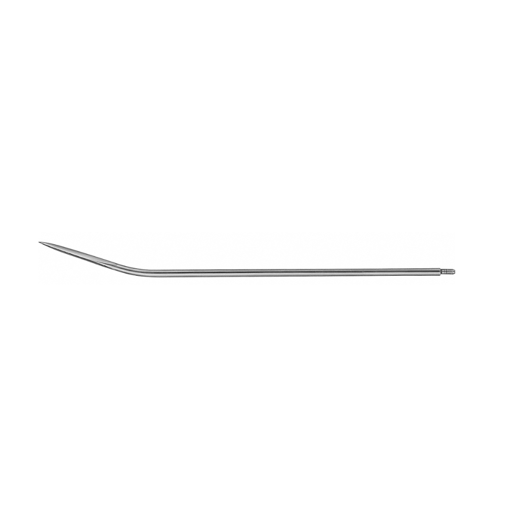 Redon Spike (Guiding Needle), slightly curved, 190 mm (7 1/2″), Ø Charr. 16, triangular tip, threaded