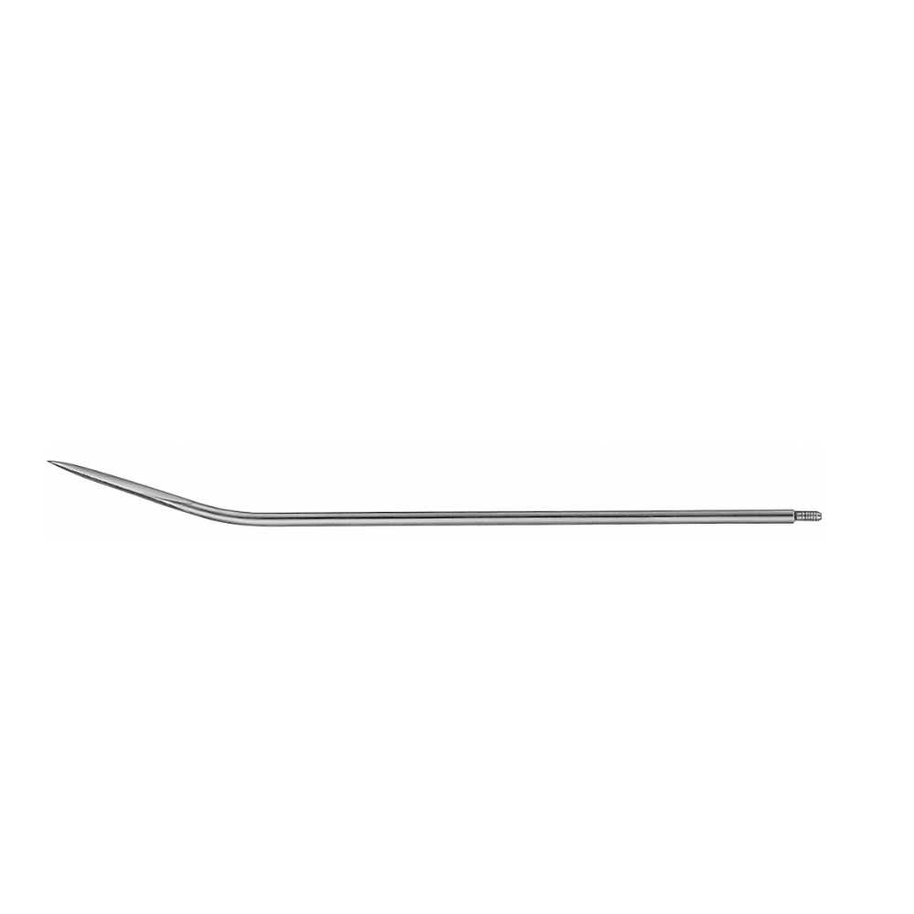 Redon Spike (Guiding Needle), slightly curved, 190 mm (7 1/2″), Ø Charr. 18, triangular tip, threaded