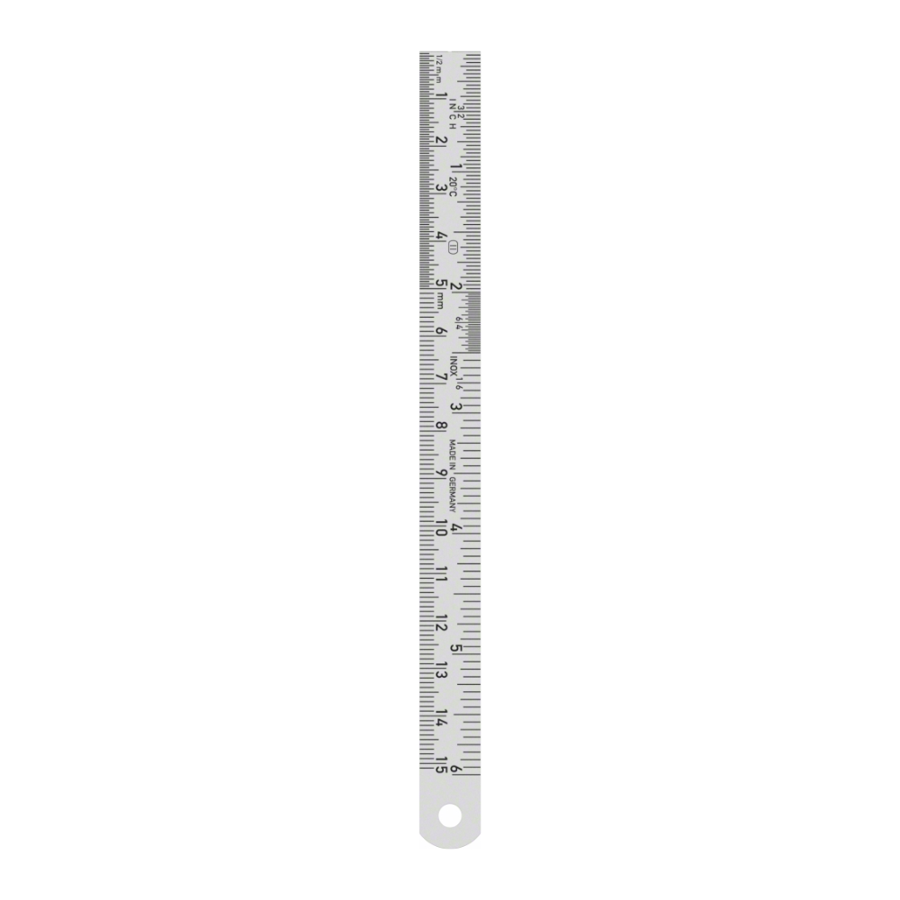 Ruler, 150 mm (6″), graduated in mm and inches