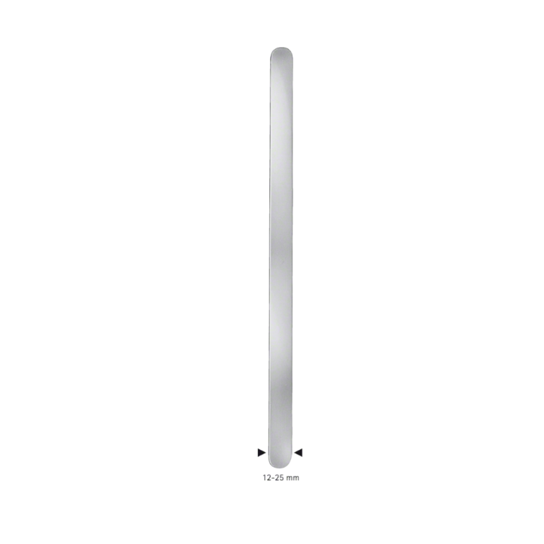 Abdominal/Intestinal Spatula, straight, 200 mm (7 7/8″), double ended, malleable, jaw width: 17 mm
