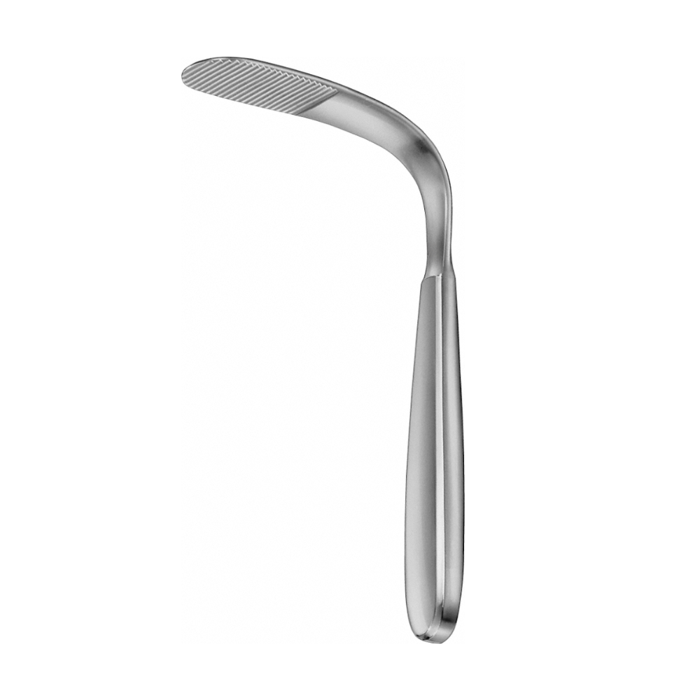 TOBOLD Tongue Depressor, angled, 160 mm (6 1/4″), serrated