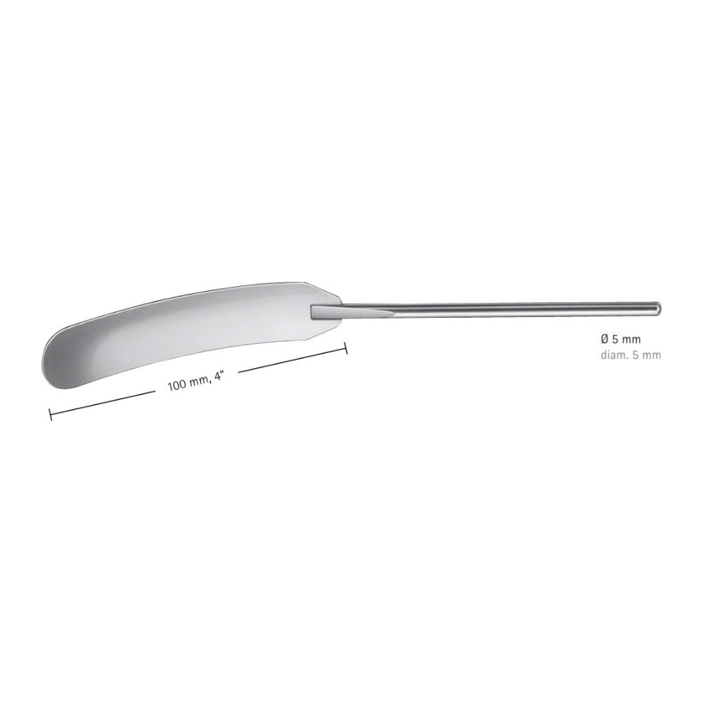 Brain Spatula, 200 mm (7 7/8″), malleable, round, Ø 5 mm, jaw width: 17 mm