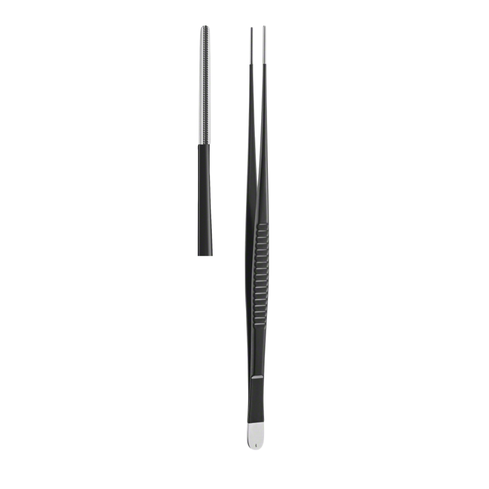 ATRAUMATA® Monopolar Dissecting Forceps, Straight, 300 mm (12″), 2.10 mm Jaw Width, De Bakey Toothing