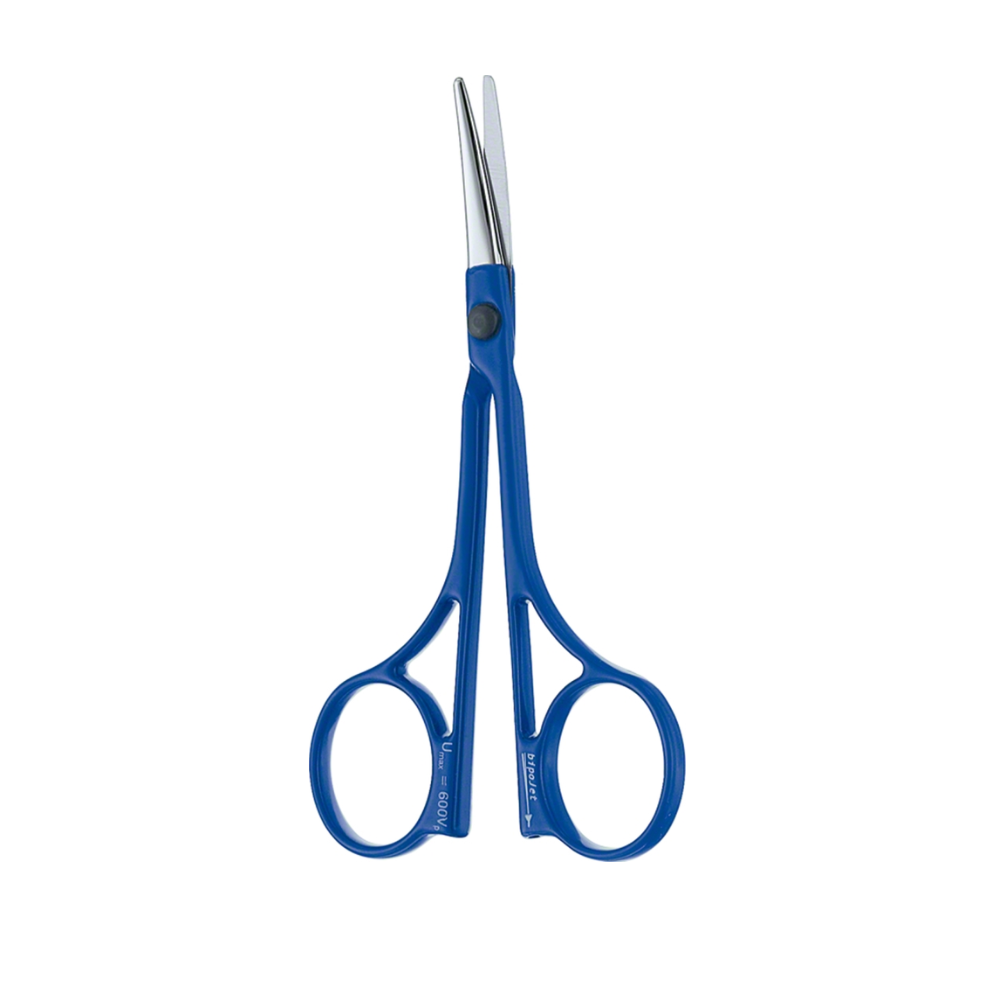 METZENBAUM BipoJET® Bipolar Dissecting Scissors, Curved, Delicate Blade, Blunt/Blunt, 120 mm (4 3/4″), Insulated